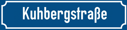 Straßenschild Kuhbergstraße
