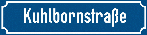 Straßenschild Kuhlbornstraße zum kostenlosen Download