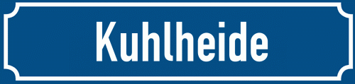 Straßenschild Kuhlheide zum kostenlosen Download