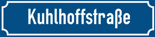 Straßenschild Kuhlhoffstraße