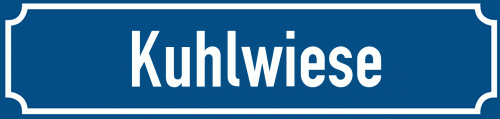 Straßenschild Kuhlwiese