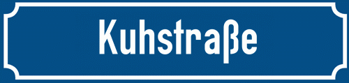 Straßenschild Kuhstraße zum kostenlosen Download