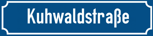 Straßenschild Kuhwaldstraße