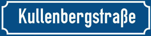 Straßenschild Kullenbergstraße