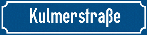 Straßenschild Kulmerstraße