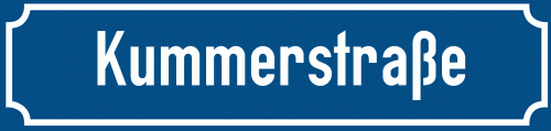 Straßenschild Kummerstraße zum kostenlosen Download