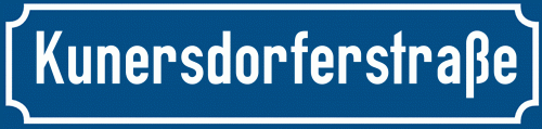 Straßenschild Kunersdorferstraße