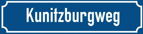 Straßenschild Kunitzburgweg