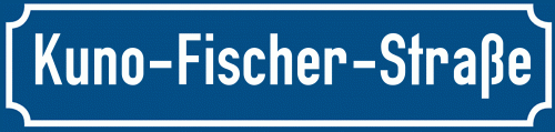 Straßenschild Kuno-Fischer-Straße zum kostenlosen Download