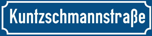 Straßenschild Kuntzschmannstraße