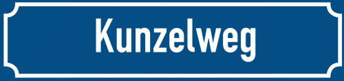Straßenschild Kunzelweg