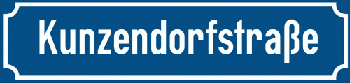 Straßenschild Kunzendorfstraße zum kostenlosen Download