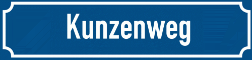 Straßenschild Kunzenweg