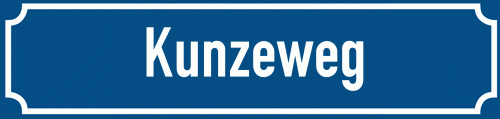 Straßenschild Kunzeweg