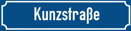Straßenschild Kunzstraße