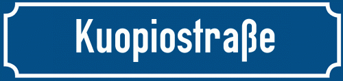 Straßenschild Kuopiostraße
