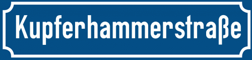 Straßenschild Kupferhammerstraße zum kostenlosen Download