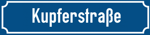 Straßenschild Kupferstraße