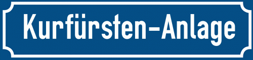 Straßenschild Kurfürsten-Anlage