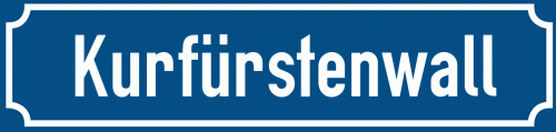 Straßenschild Kurfürstenwall