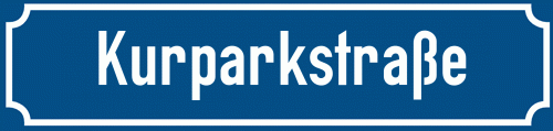 Straßenschild Kurparkstraße zum kostenlosen Download