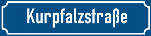 Straßenschild Kurpfalzstraße