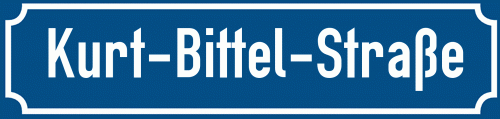 Straßenschild Kurt-Bittel-Straße