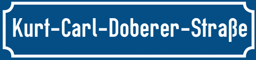 Straßenschild Kurt-Carl-Doberer-Straße