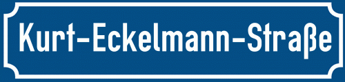 Straßenschild Kurt-Eckelmann-Straße zum kostenlosen Download