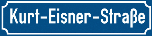 Straßenschild Kurt-Eisner-Straße zum kostenlosen Download