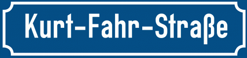 Straßenschild Kurt-Fahr-Straße