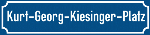 Straßenschild Kurt-Georg-Kiesinger-Platz