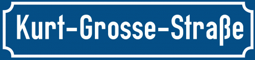 Straßenschild Kurt-Grosse-Straße