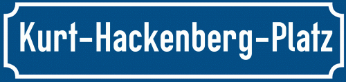 Straßenschild Kurt-Hackenberg-Platz zum kostenlosen Download