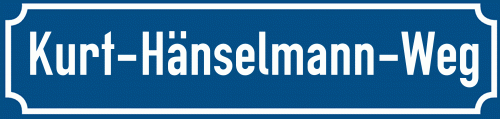 Straßenschild Kurt-Hänselmann-Weg