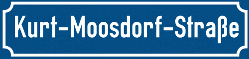 Straßenschild Kurt-Moosdorf-Straße