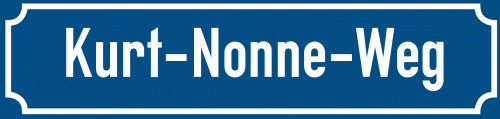 Straßenschild Kurt-Nonne-Weg