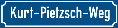 Straßenschild Kurt-Pietzsch-Weg zum kostenlosen Download