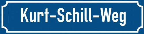 Straßenschild Kurt-Schill-Weg