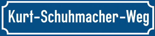 Straßenschild Kurt-Schuhmacher-Weg