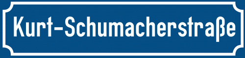 Straßenschild Kurt-Schumacherstraße