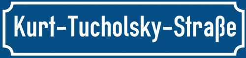 Straßenschild Kurt-Tucholsky-Straße zum kostenlosen Download