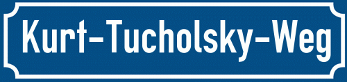 Straßenschild Kurt-Tucholsky-Weg