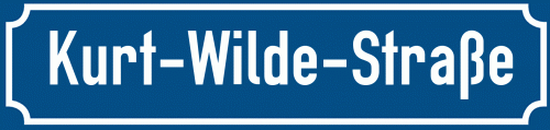 Straßenschild Kurt-Wilde-Straße