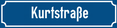Straßenschild Kurtstraße zum kostenlosen Download