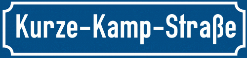 Straßenschild Kurze-Kamp-Straße