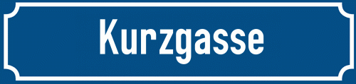 Straßenschild Kurzgasse