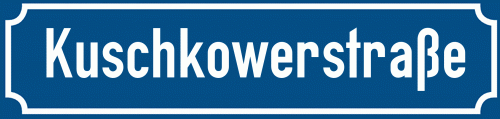 Straßenschild Kuschkowerstraße zum kostenlosen Download