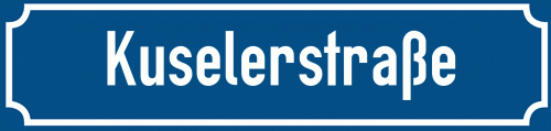 Straßenschild Kuselerstraße