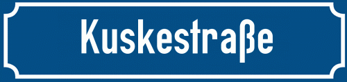 Straßenschild Kuskestraße